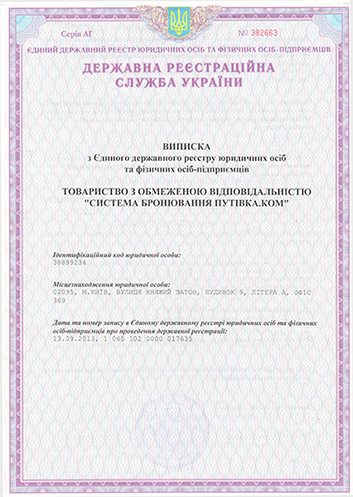 Выписка из единого государственного реестра